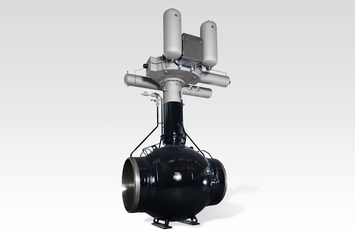 Schuck Kugelhahn Ball valve Type G, Antrieb Gas über Öl